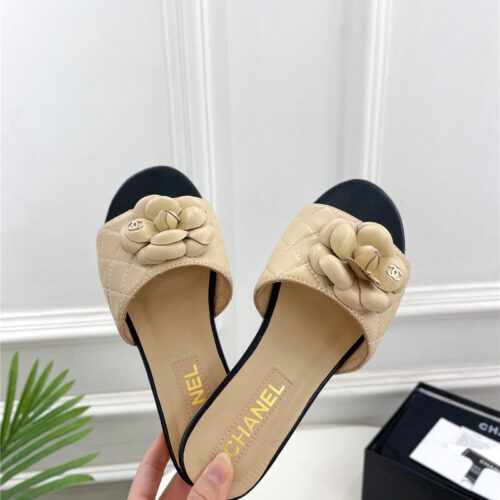High Quality Luxury Chanel Counter Classic Camellia Slippers product detail
