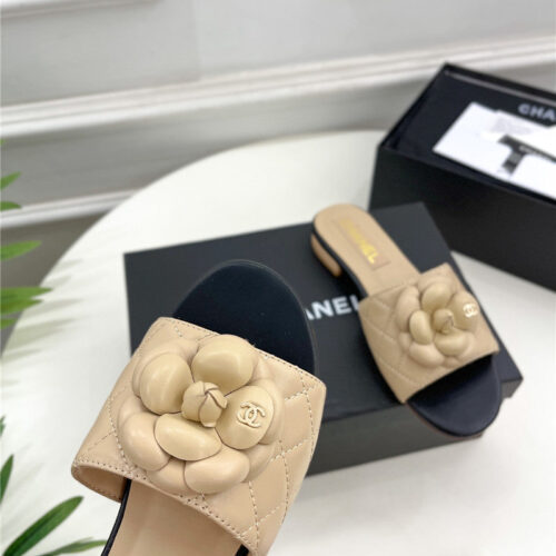 High Quality Luxury Chanel Counter Classic Camellia Slippers product detail