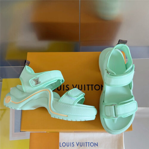 High Quality Luxury Louis Vuitton Velcro Polka Dot Sandals alternate view