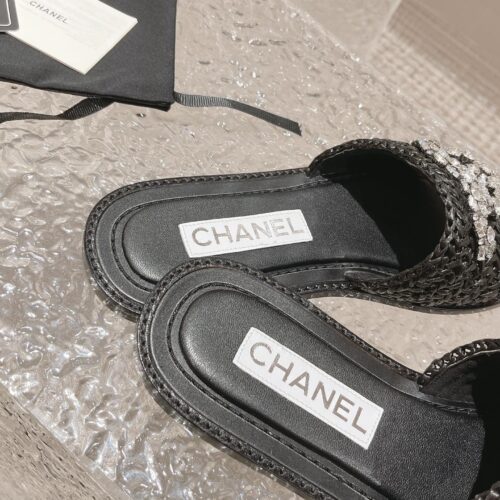 High Quality Luxury Chanel Rhinestone Woven Slippers – Style 20678 product detail