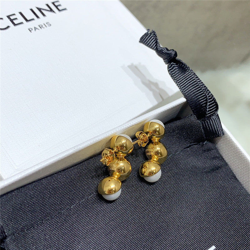 High Quality Luxury Celine Three Bead Earrings product detail