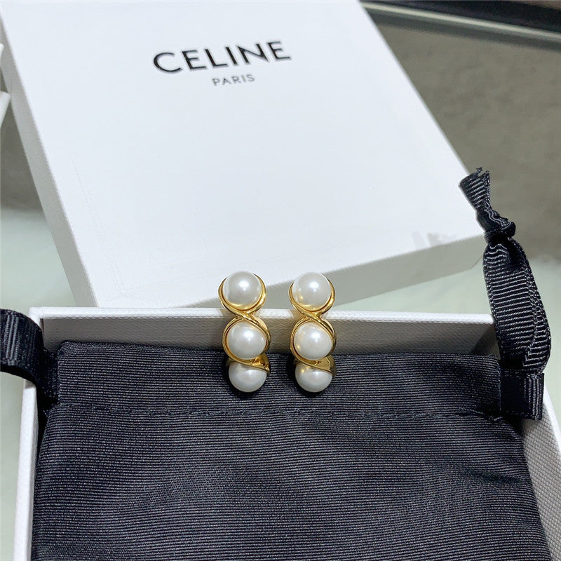 High Quality Luxury Celine Three Bead Earrings product detail