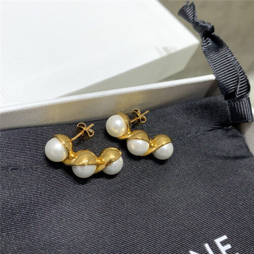 High Quality Luxury Celine Three Bead Earrings product detail