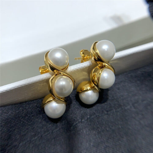 High Quality Luxury Celine Three Bead Earrings product detail
