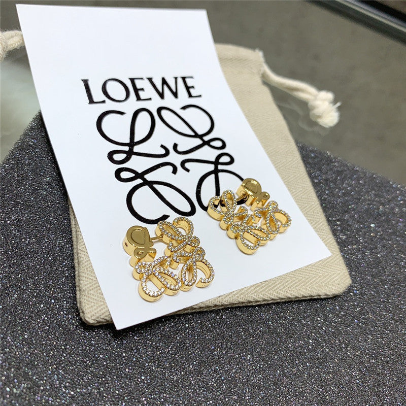 High Quality Luxury Loewe Rhombus Diamond Stud Earrings product detail