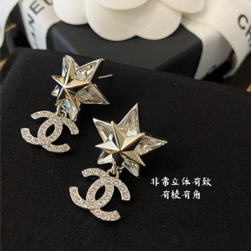 High Quality Luxury Chanel Crystal Diamond Earrings product detail