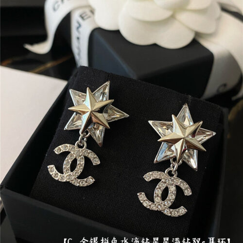High Quality Luxury Chanel Crystal Diamond Earrings product detail