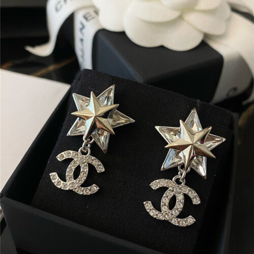 High Quality Luxury Chanel Crystal Diamond Earrings
