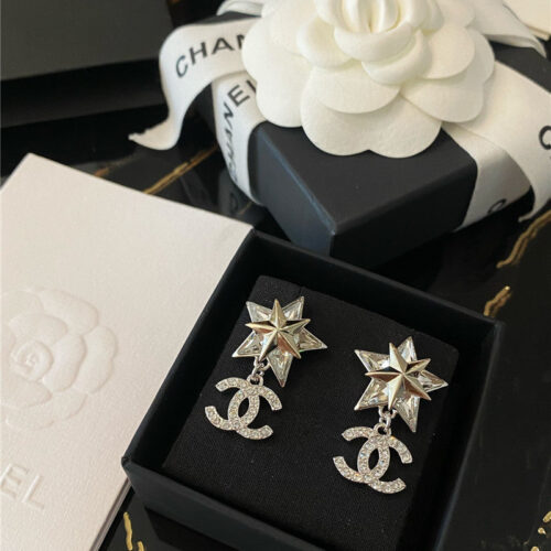 High Quality Luxury Chanel Crystal Diamond Earrings product detail