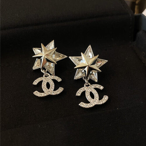 High Quality Luxury Chanel Crystal Diamond Earrings product detail