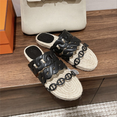 High Quality Luxury Hermes Gwen Espadrilles – Style 04899 product detail