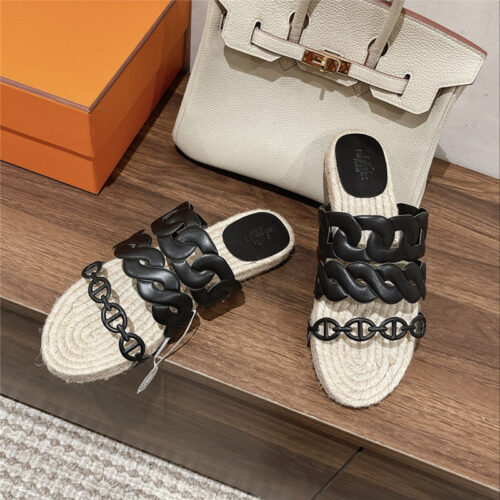 High Quality Luxury Hermes Gwen Espadrilles – Style 04899 product detail