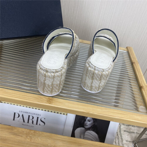 High Quality Luxury Chanel Logo Platform Slippers product detail