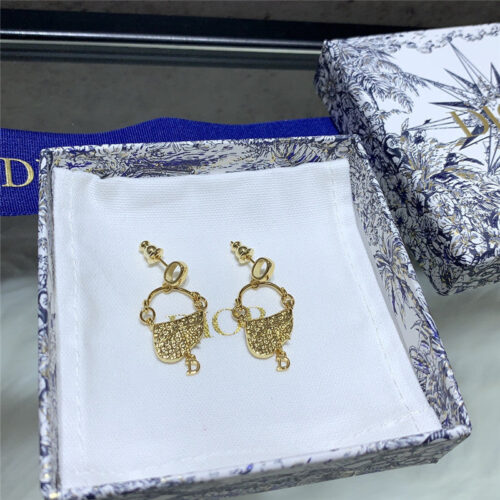 High Quality Luxury Dior Saddle Bag Earrings alternate view