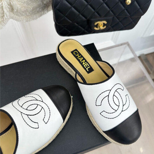 High Quality Luxury Chanel Logo Platform Fisherman Slippers product detail