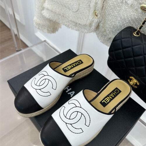 High Quality Luxury Chanel Logo Platform Fisherman Slippers alternate view