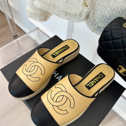 High Quality Luxury Chanel Logo Platform Fisherman Slippers – Style 14406 alternate view