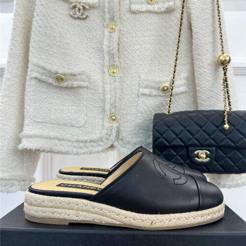 High Quality Luxury Chanel Logo Platform Fisherman Slippers – Style 78246 alternate view