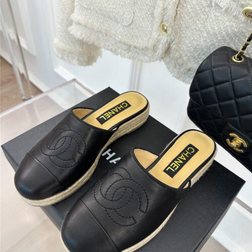 High Quality Luxury Chanel Logo Platform Fisherman Slippers – Style 78246 product detail