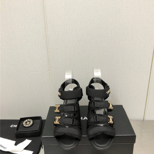 High Quality Luxury Chanel Chain Cloth Head Chunky Heel Shoes – Style 05638 product detail