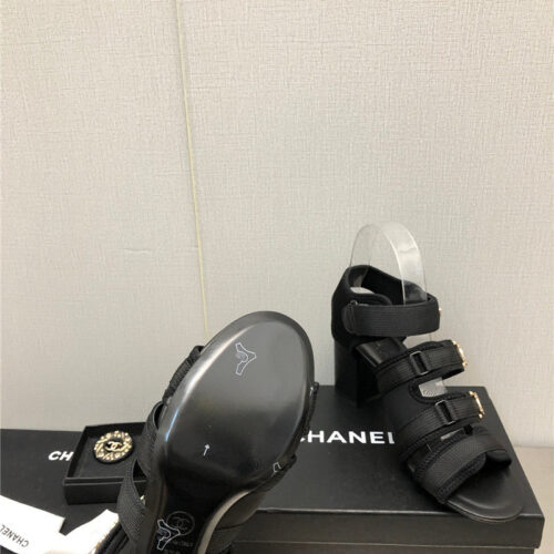 High Quality Luxury Chanel Chain Cloth Head Chunky Heel Shoes – Style 05638 product detail