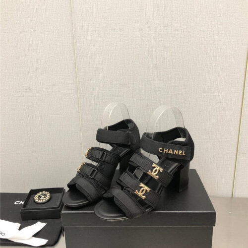 High Quality Luxury Chanel Chain Cloth Head Chunky Heel Shoes – Style 05638 alternate view