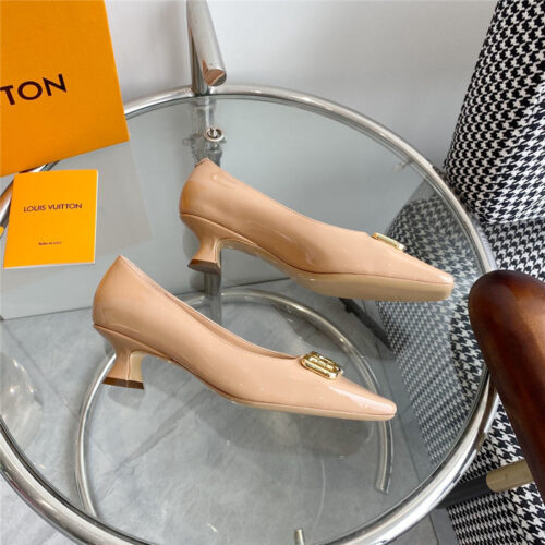High Quality Luxury Louis Vuitton Chain Square-Toe Kitten Heels – Sizes 35–41 product detail