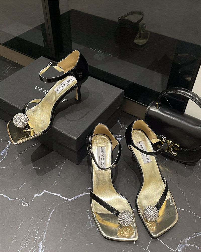 High Quality Luxury Jimmy Choo New Rhinestone Ball Sandals product detail