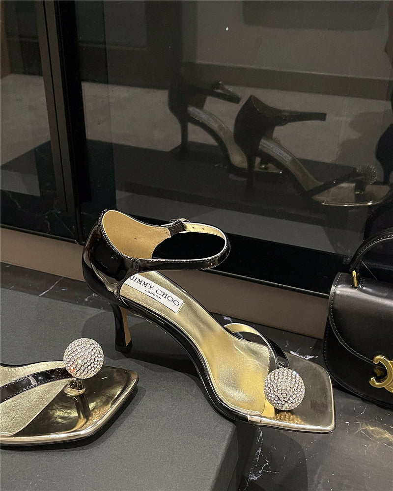 High Quality Luxury Jimmy Choo New Rhinestone Ball Sandals product detail
