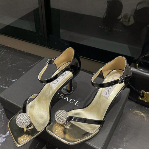 High Quality Luxury Jimmy Choo New Rhinestone Ball Sandals alternate view