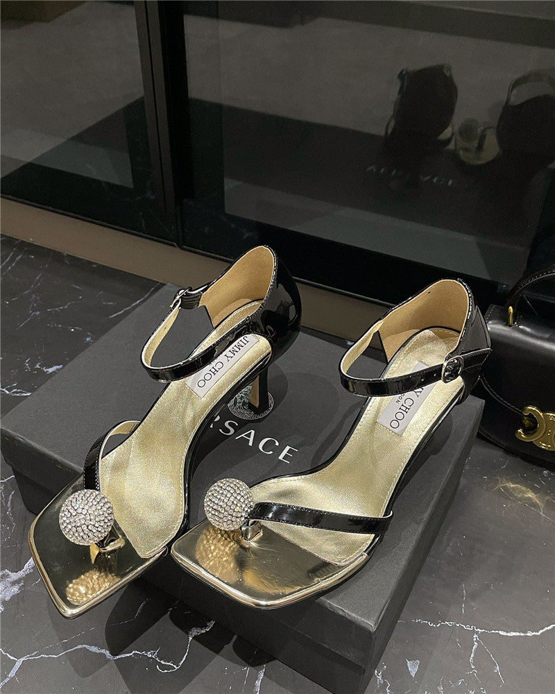 High Quality Luxury Jimmy Choo New Rhinestone Ball Sandals product detail