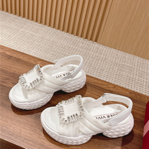 High Quality Luxury Roger Vivier Diamond Buckle Platform Sandals – Style 75604 alternate view