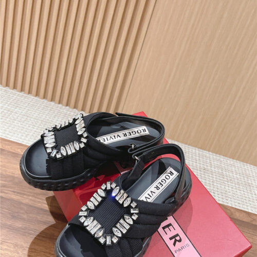High Quality Luxury Roger Vivier Diamond Buckle Platform Sandals – Style 73908 alternate view