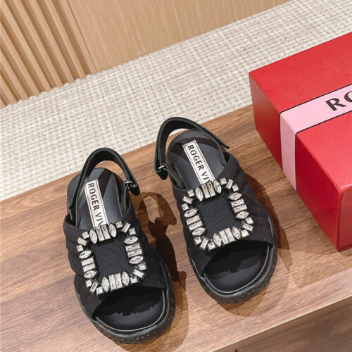 High Quality Luxury Roger Vivier Diamond Buckle Platform Sandals – Style 73908 product detail