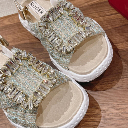 High Quality Luxury Roger Vivier Diamond Buckle Platform Sandals – Style 46228 product detail