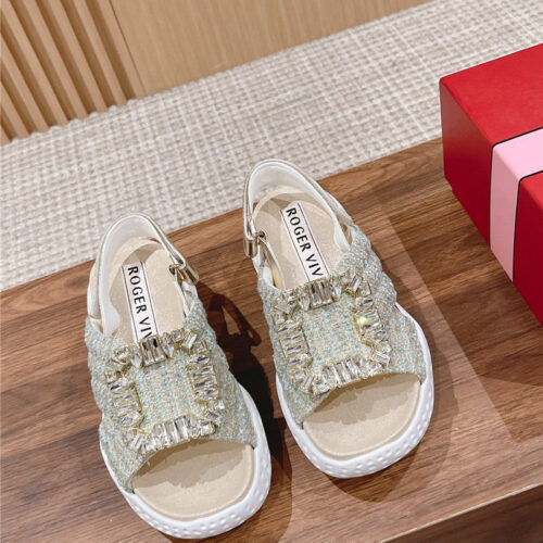 High Quality Luxury Roger Vivier Diamond Buckle Platform Sandals – Style 46228 alternate view
