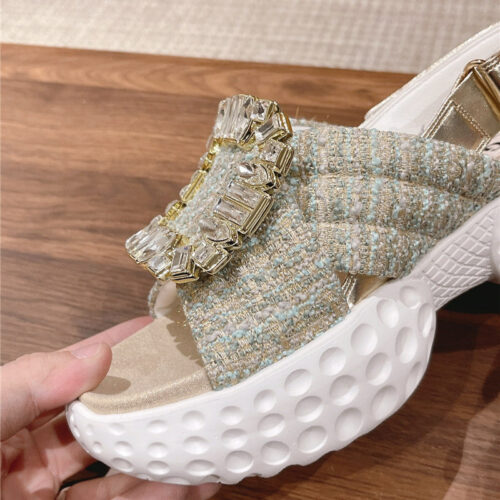 High Quality Luxury Roger Vivier Diamond Buckle Platform Sandals – Style 46228 product detail