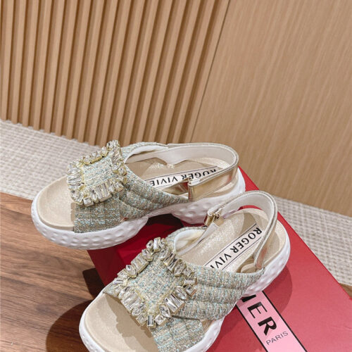 High Quality Luxury Roger Vivier Diamond Buckle Platform Sandals – Style 46228 product detail