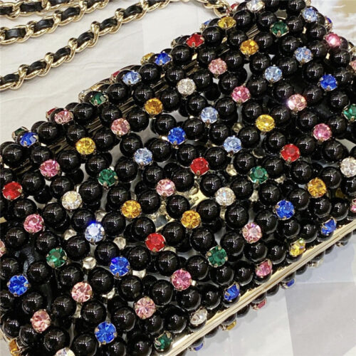 High Quality Luxury Chanel Glass Pearl Gem Evening Bag – Style 47711 product detail