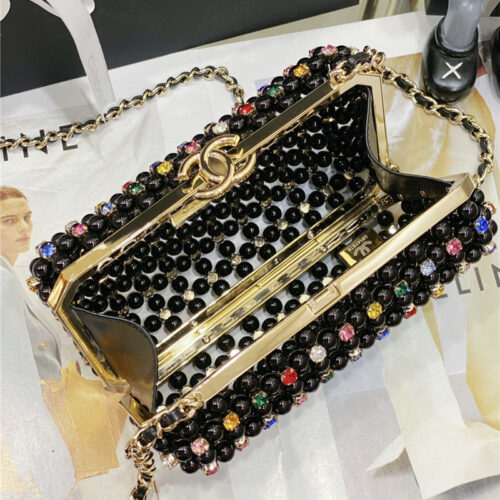 High Quality Luxury Chanel Glass Pearl Gem Evening Bag – Style 47711 product detail