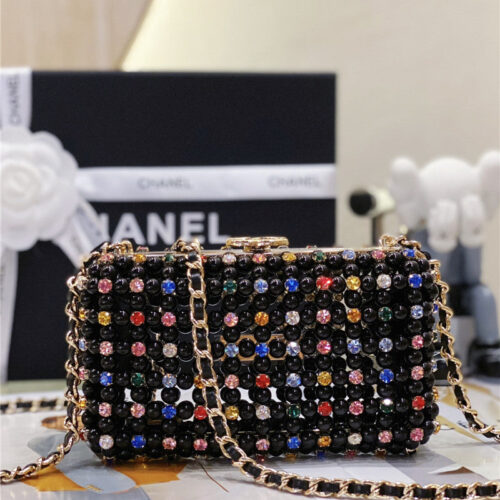 High Quality Luxury Chanel Glass Pearl Gem Evening Bag – Style 47711