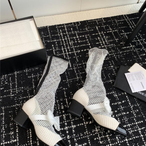 High Quality Luxury Chanel New Mary Jane Mesh Drill Boots – Style 67718