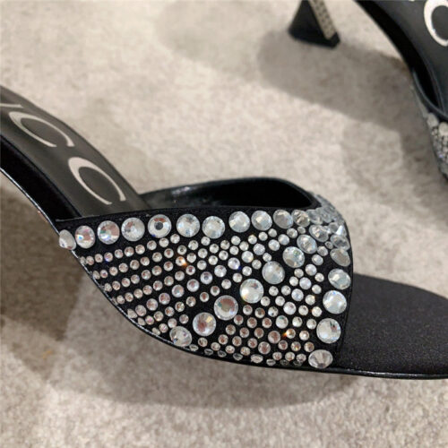 High Quality Luxury Gucci Rhinestone High Heel Slippers – Style 32211 product detail