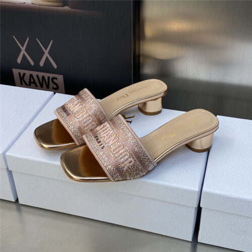 High Quality Luxury Dior New Flip Flops Color Matching Womens Shoes