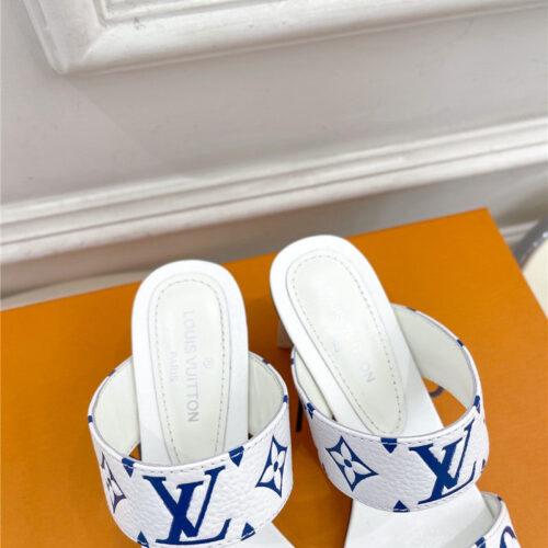 High Quality Luxury Louis Vuitton Plum Blossom Heel Embossed Sandals product detail