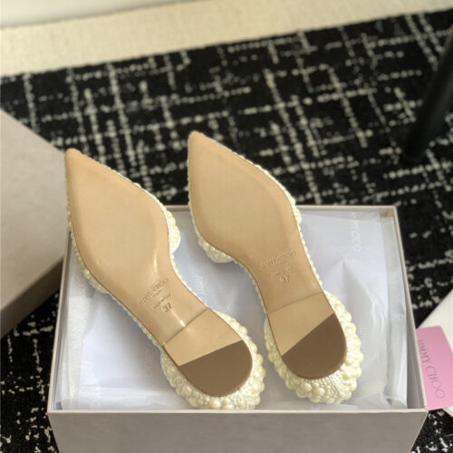 High Quality Luxury Jimmy Choo Pearl Embellished Shoes – Style 98903 product detail