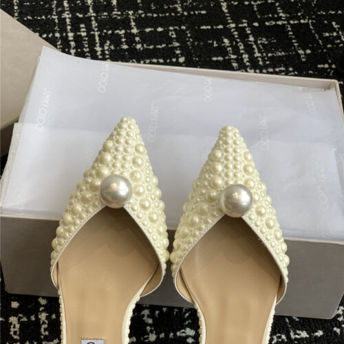 High Quality Luxury Jimmy Choo Pearl Embellished Shoes – Style 98903 product detail