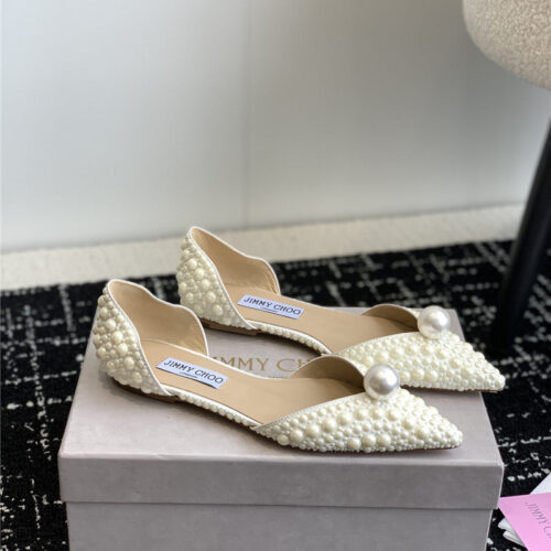 High Quality Luxury Jimmy Choo Pearl Embellished Shoes – Style 98903 product detail