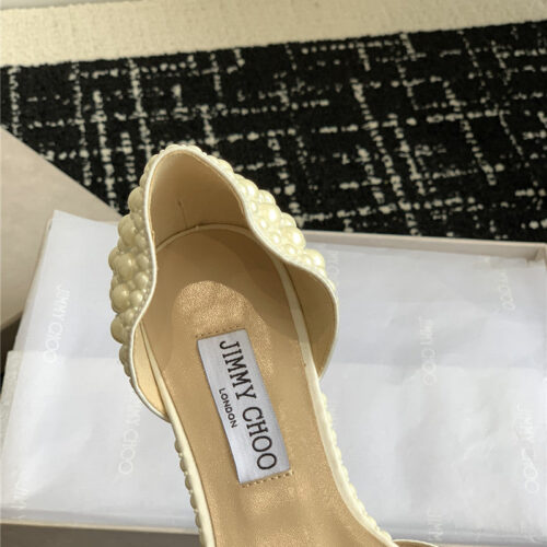 High Quality Luxury Jimmy Choo Pearl Embellished Shoes – Style 98903 product detail