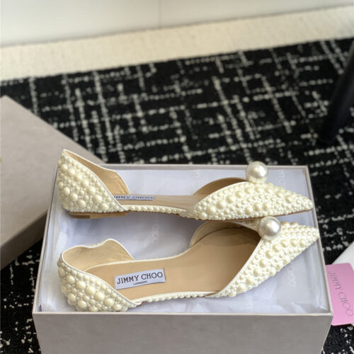 High Quality Luxury Jimmy Choo Pearl Embellished Shoes – Style 98903 product detail